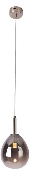 Lampadario LED grigio con paralume in vetro Lukka – Candellux Lighting