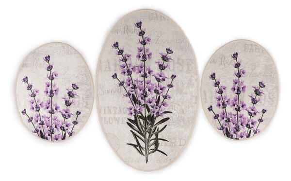 Set di tappetini per il bagno viola/beige 3 pz 60x100 cm Lavender – Foutastic