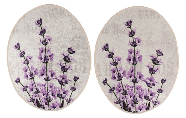 Set di tappetini per il bagno viola/beige 3 pz 60x100 cm Lavender – Foutastic
