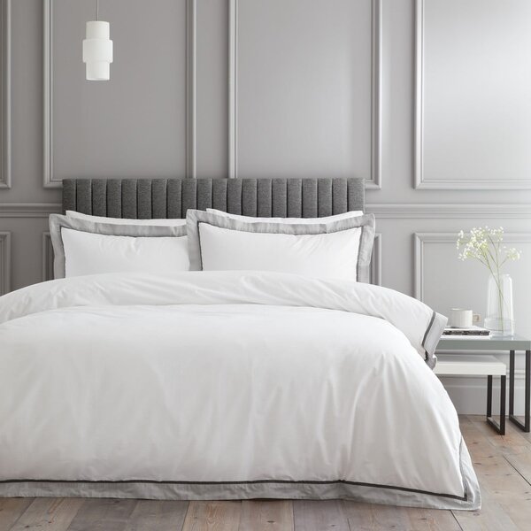 Biancheria da letto bianca in cotone per letto matrimoniale 200x200 cm Mayfair – Bianca