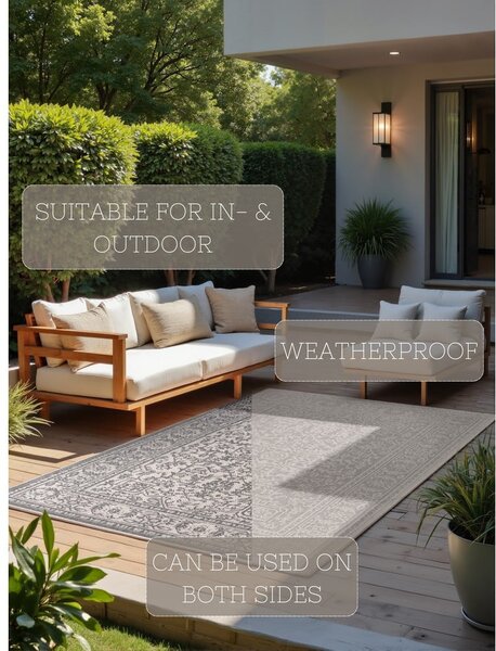 Tappeto da interno/esterno grigio/avorio 160x230 cm Duet Kona – NORTHRUGS