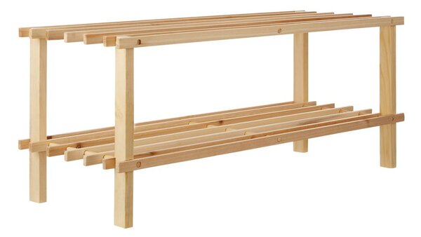 Scarpiera colore naturale chiaro in abete massiccio 74x30x27 cm Parker – Premier Housewares