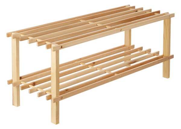 Scarpiera colore naturale chiaro in abete massiccio 74x30x27 cm Parker – Premier Housewares