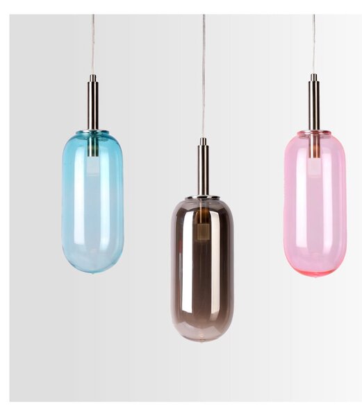 Lampadario LED blu con paralume in vetro ø 13 cm Fiuggi – Candellux Lighting