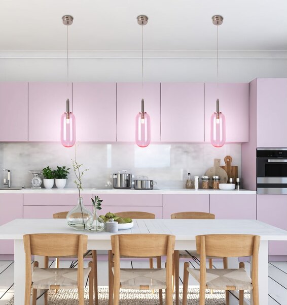 Lampadario LED viola con paralume in vetro ø 13 cm Fiuggi – Candellux Lighting