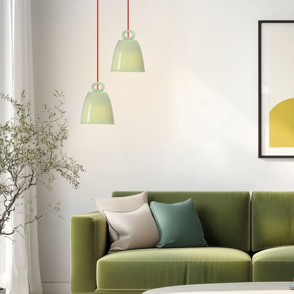 Lampadario per bambini verde con paralume in ceramica Sewilla – Candellux Lighting