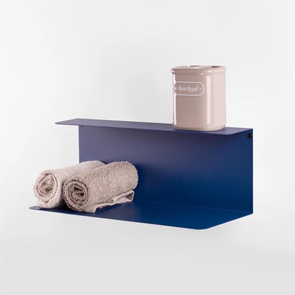 Mensola in metallo da Muro Forty Minimal Dimensioni 40x16,3x h 15,5 cm Portata massima 17.8 kg in acciaio verniciato Blu Oceano