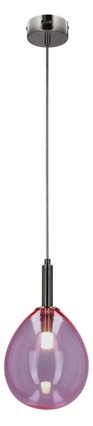 Lampadario LED viola con paralume in vetro Lukka – Candellux Lighting