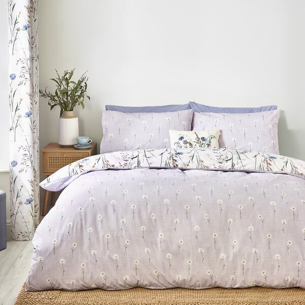 Biancheria da letto lavanda/beige per letto singolo 135x200 cm Grasmere – Catherine Lansfield