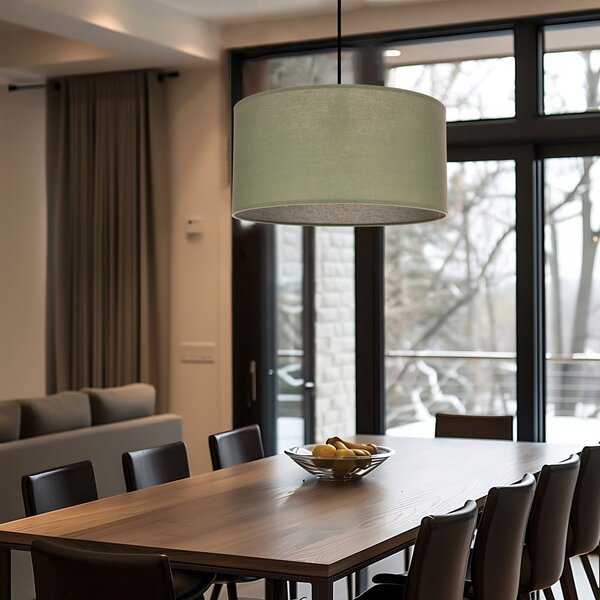 Lampadario verde con paralume in tessuto ø 40 cm Shanti – Candellux Lighting