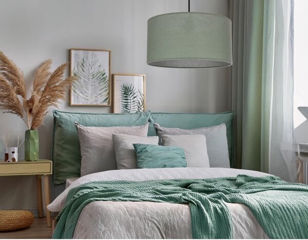 Lampadario verde con paralume in tessuto ø 40 cm Shanti – Candellux Lighting