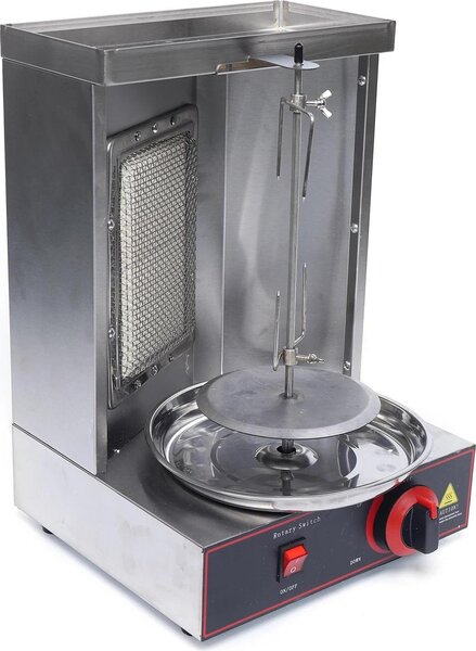 Barbecue a gas in acciaio inox - Barbecue da tavolo a infrarossi - 2000 W - 1 bruciatore - Calore uniforme a 360° - Rettangolare - Argento