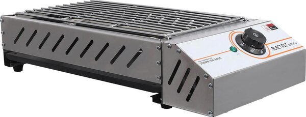 Griglia per barbecue - Griglia da tavolo elettrica - Potenza 2,5 kW - Acciaio inossidabile - Temperatura regolabile da 50 a 300 °C - Portatile - Colore argento