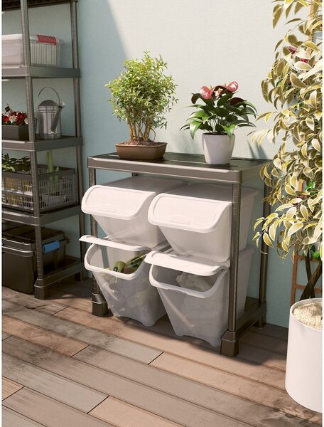 Scatola con coperchio bianca in plastica 55x39x46 cm All In Box – KIS