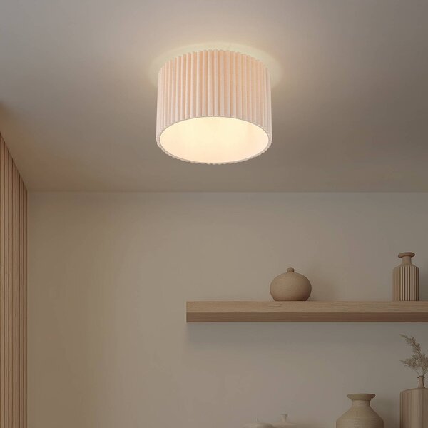 Plafoniera soffitto Libbie Lindby, dimmerabile, Crema / Ambra, Soggiorno / Sala da pranzo, Tessuto / Stoffa / Seta, Scandinavo, Plafoniera