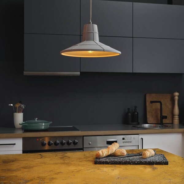 OSRAM Lampada a sospensione CONCRETE SALA, dimmerabile, Alluminio / Grigio / Zincato, Soggiorno / Sala da pranzo, calcestruzzo / cemento, Giovanile, Lampada a sospensione