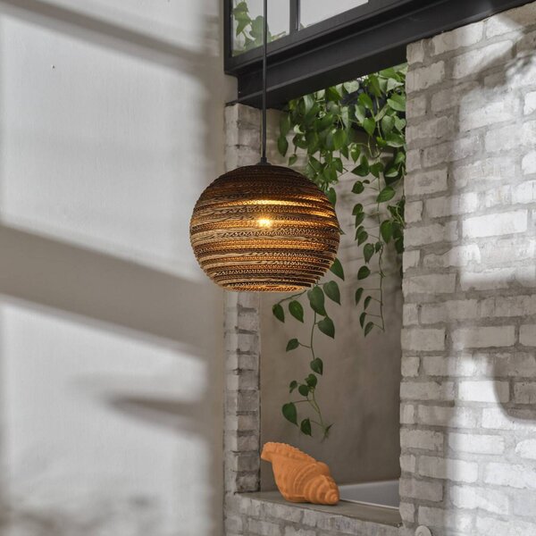 OSRAM Lampada a sospensione BALL, dimmerabile, Marrone / Ruggine, Soggiorno / Sala da pranzo, Carta / Lunolit / Lunopal, Lampada a sospensione