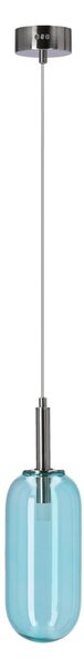 Lampadario LED blu con paralume in vetro ø 13 cm Fiuggi – Candellux Lighting