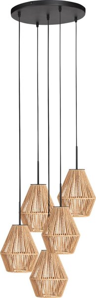 Mexlite - lampada a sospensione - HaloSwap - naturale nero - cotone - E27 - 4526ZW
