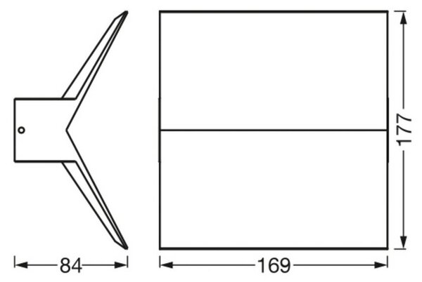 OSRAM Applique da esterni a LED ENDURA STYLE BAT, Alluminio / Grigio / Zincato, Alluminio, Moderno, Applique LED da esterni