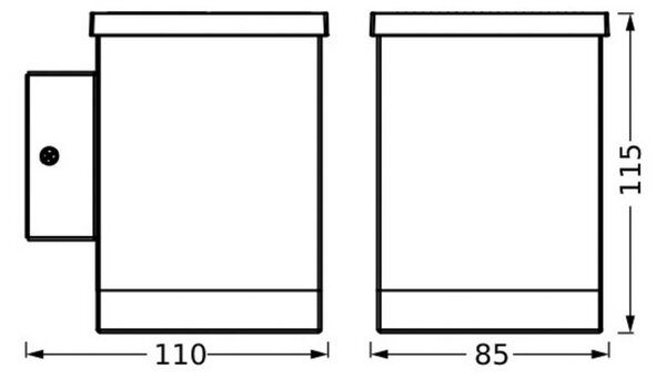 OSRAM Appliance da esterni LED ENDURA STYLE QUADRO, grafite QUADRO, Alluminio / Grigio / Zincato, Acciaio Inox, Moderno, Lampada solare da esterni