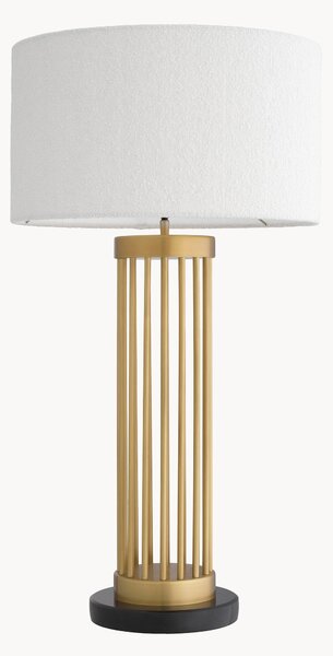 Lampada da tavolo in bouclé con base in marmo Condo