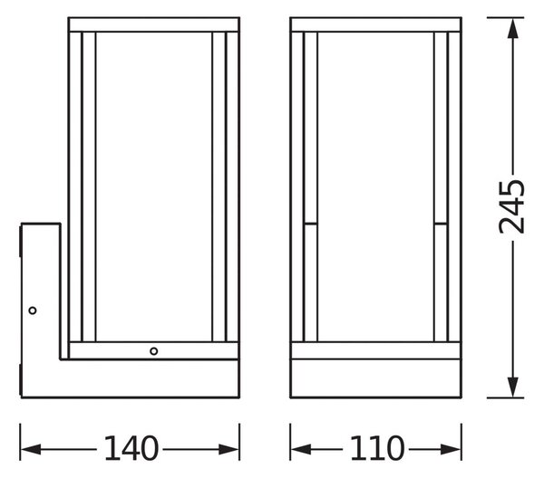 OSRAM Applique da esterni ENDURA CLASSIC FRAME, dimmerabile, Alluminio / Grigio / Zincato, Alluminio, Moderno, Applique da esterni
