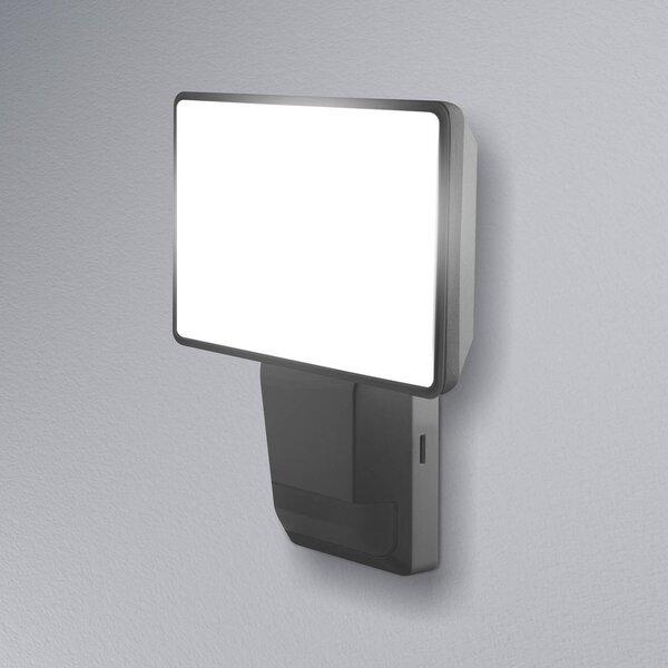 OSRAM Faretto da esterno con sensore LED ENDURA PRO FLOOD, grigio, 15 W FLOOD, Alluminio / Grigio / Zincato, Plastica, Lampada LED da esterni