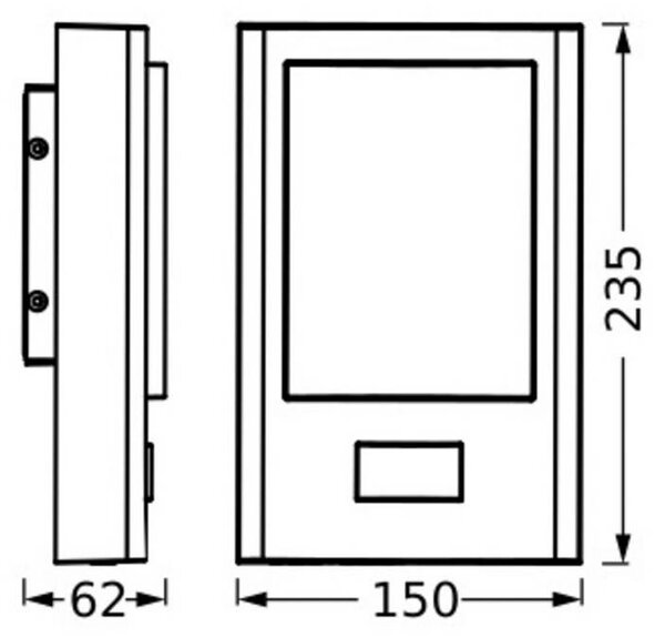 OSRAM LED-Sensor-applique da esterni LED ENDURA STYLE ENTRANCE grafite, Alluminio / Grigio / Zincato, Alluminio, Moderno