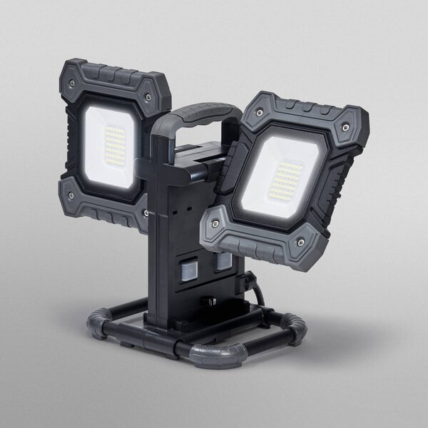 OSRAM Faro da cantiere a LED VALUE FLEX, nero, IP65, 2 x 30 W FLEX, Nero, Alluminio