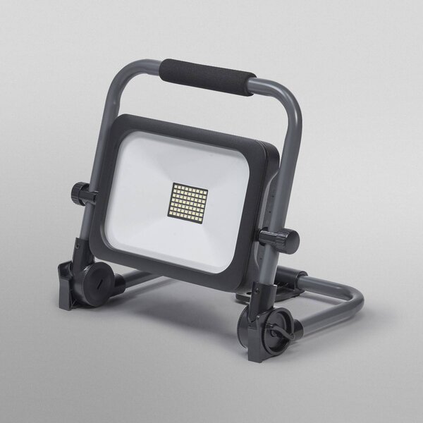 OSRAM Faro da cantiere a LED ricaricabile VALUE BATTERY, 30 W nera IP54 dimmerabile, Nero, Alluminio