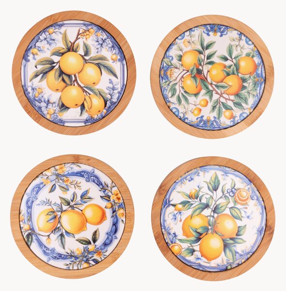 Set di 8 sottobicchieri in ceramica Fruit Life