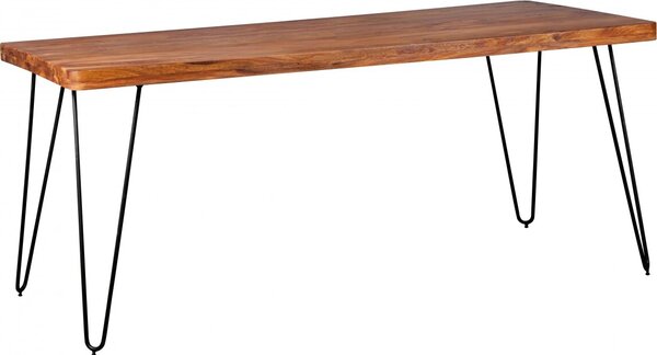Wohnling tavolo da pranzo in legno massiccio di sheesham 180 x 80 x 76 cm tavolo da cucina massiccio WL1.495