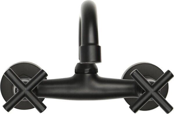 Rubinetto - Miscelatore lavabo - Montaggio su piano - Corpo in metallo - Otturatore in ABS - Nero