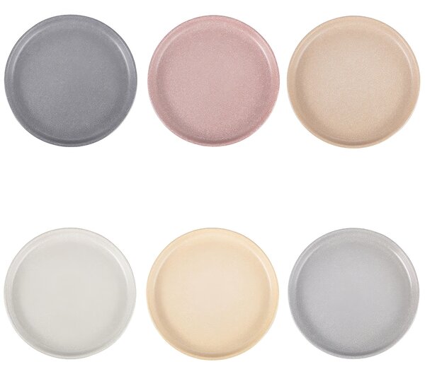 Set 6 piatti frutta Berlin In gres (stoneware) Bordo rialzato Finitura matt Decoro effetto stone Misure: � 21,6 x h. 2,3 cm Lavabile in lavastoviglie Utilizzabile nel microonde