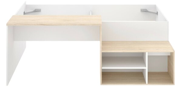 Composizione camera da letto Argh, 195x134h73 cm, Bianco e Rovere