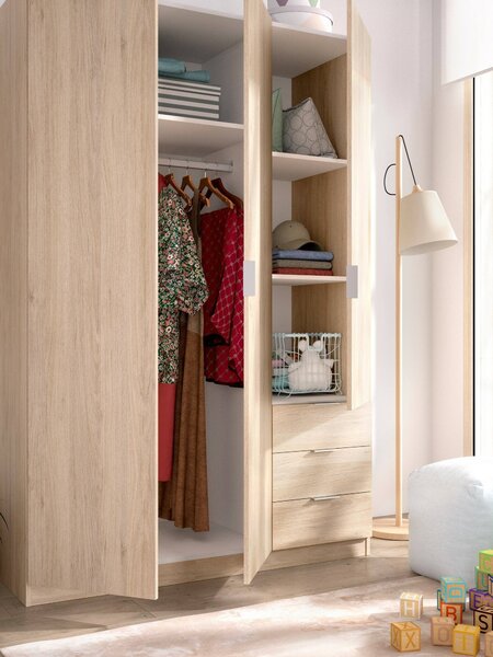 Guardaroba 3 ante rovere 121x184h cm - Astru