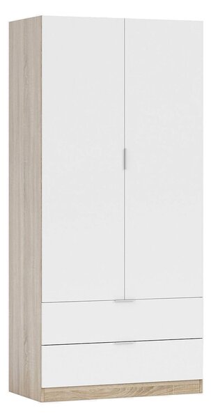 Guardaroba 2 ante bianco e rovere 81x180h cm - Appadu