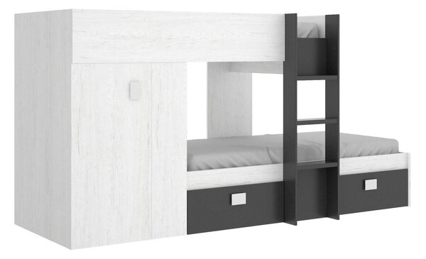 Composizione camera da letto Araba, 271x111h150 cm, Bianco e Antracite