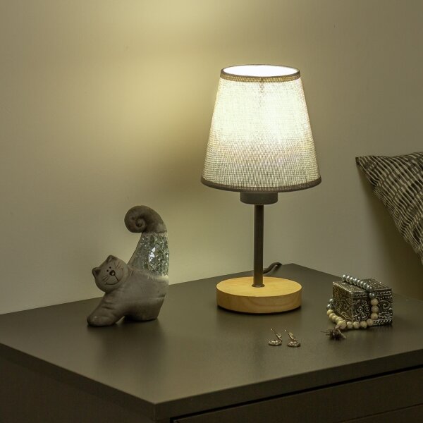 Brilagi - Lampada da tavolo NUBILA WOOD 1xE27/25W/230V quercia/nero