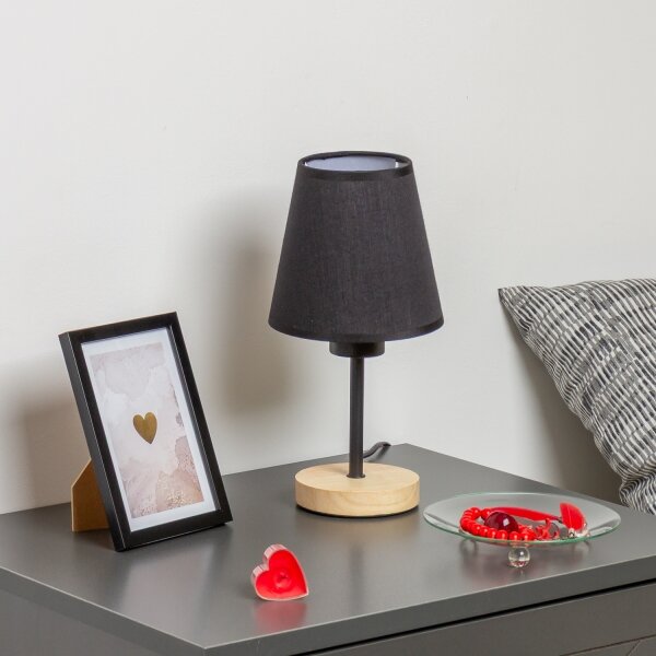 Brilagi - Lampada da tavolo NUBILA WOOD 1xE27/25W/230V quercia/nero