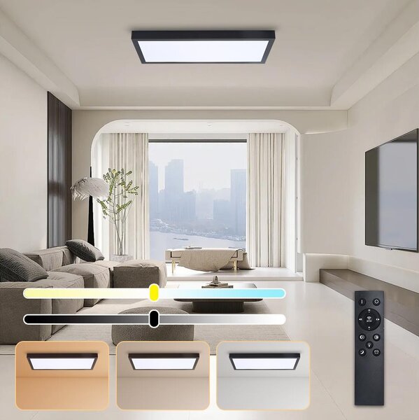 Brilagi - Lampada LED dimmerabile FRAME SMART LED/30W/230V nero IP44 + telecomando