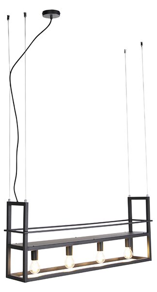 Lampada a sospensione intelligente nera incl. WiFi A60 - Cage Rack