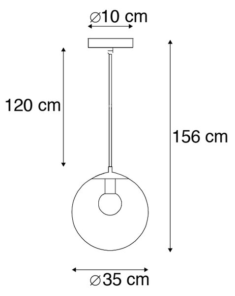 Lampada a sospensione intelligente trasparente 35 cm incl. WiFi A60 - Pallon