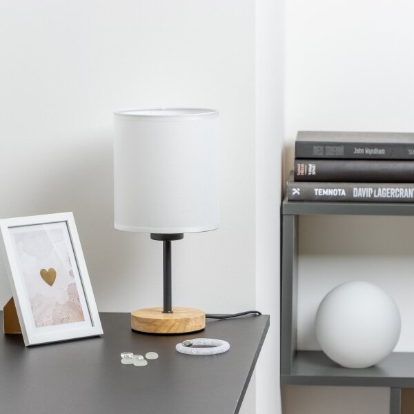 Brilagi - Lampada da tavolo NUBILA WOOD 1xE27/25W/230V quercia/bianco
