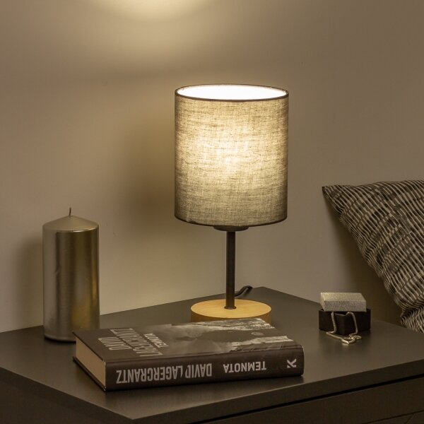 Brilagi - Lampada da tavolo NUBILA WOOD 1xE27/25W/230V quercia/antracite