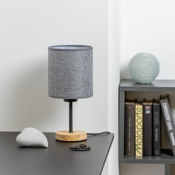 Brilagi - Lampada da tavolo NUBILA WOOD 1xE27/25W/230V quercia/grigio