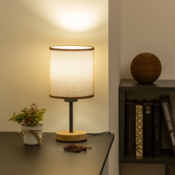Brilagi - Lampada da tavolo NUBILA WOOD 1xE27/25W/230V quercia/marrone