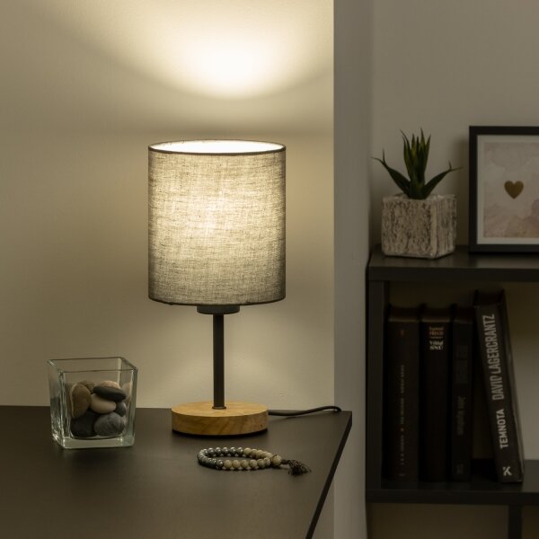Brilagi - Lampada da tavolo NUBILA WOOD 1xE27/25W/230V quercia/antracite