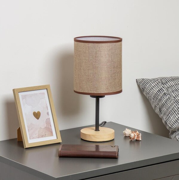 Brilagi - Lampada da tavolo NUBILA WOOD 1xE27/25W/230V quercia/marrone